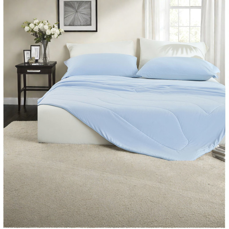 Ensemble de literie Cooling Nylon, bleu glacier, édredon toutes saisons 90 x 90