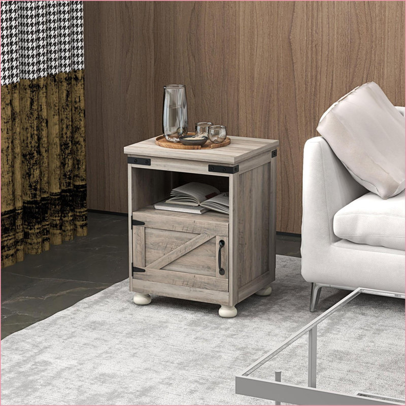 Table basse grise pour le salon HOMcom, rangement polyvalent avec tablette ouverte et amp; Armoire, facile à nettoyer
