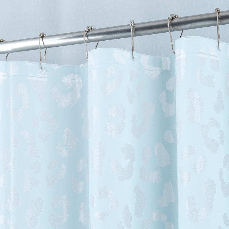 Rideau de douche imperméable Leopard Peva, Bleu
