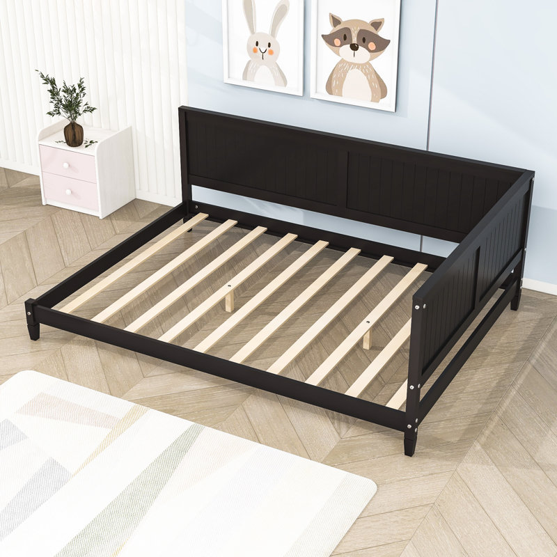 Heidy Wood Daybed with Slats, Espresso, Full