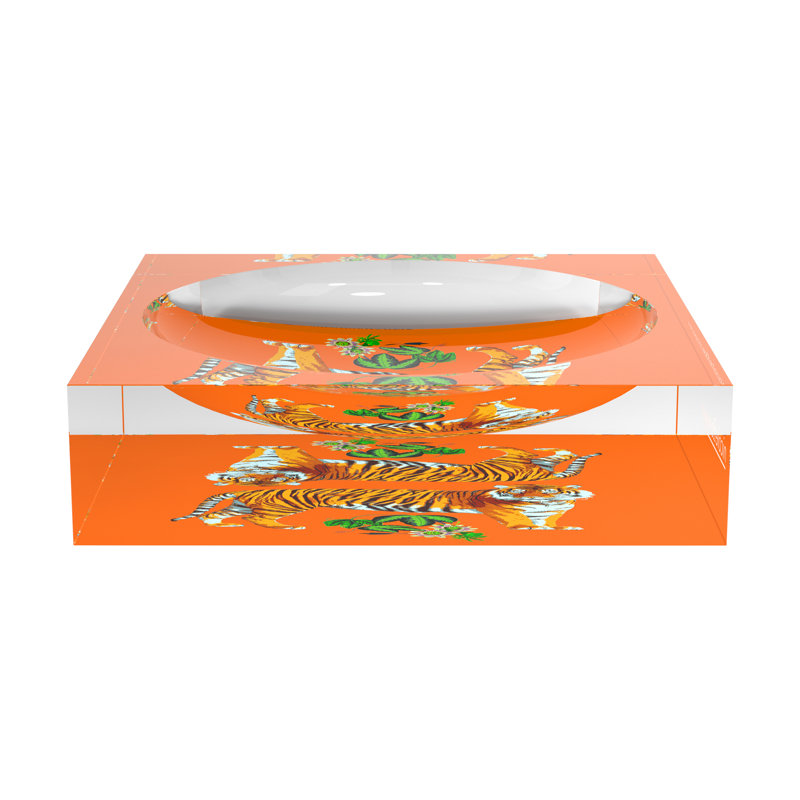 Tiger Seeing Double Orangerie Acrylic Candy Catchall Dish, 6"W x 6"D x 2"H
