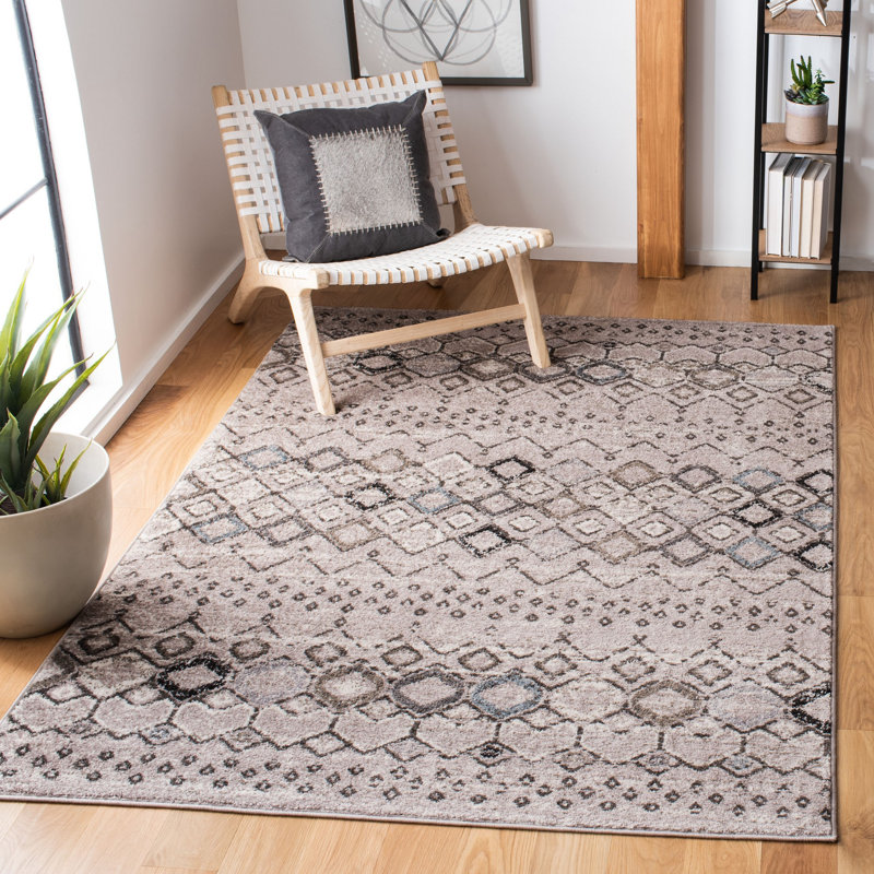Aird Performance Southwestern Rug, Rectangle 10' x 14', Light Gray/Brown