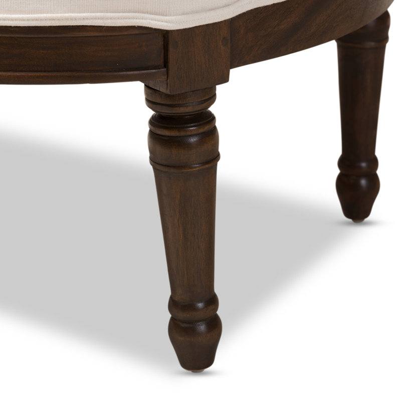 Fauteuil de 27,75 po Atanasio, Marron clair, Mélange de coton blanc