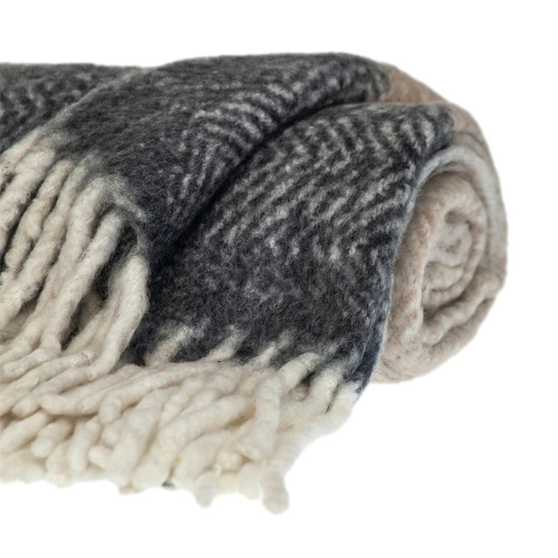 Jeté chic Ixia Boho, Brun / gris