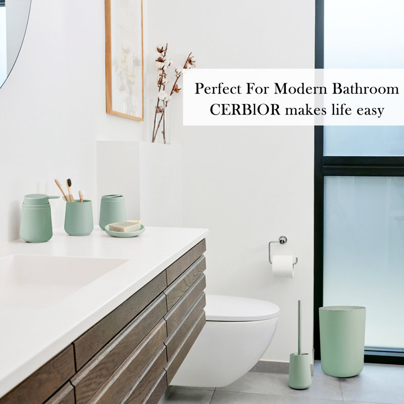 Denitta Bathroom Accessory Set, Green