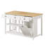 Îlot de cuisine 59 po avec tablettes de rangement solides et plateau de table, îlot de rangement avec prise de courant, armoire à déchets et 3 grands tiroirs pour la cuisine, la salle à manger