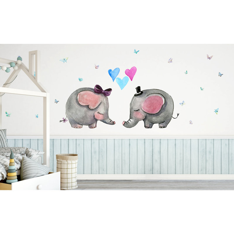 Caricature d'éléphant «Little Love», animaux mignons, L 9 po x l 15 po