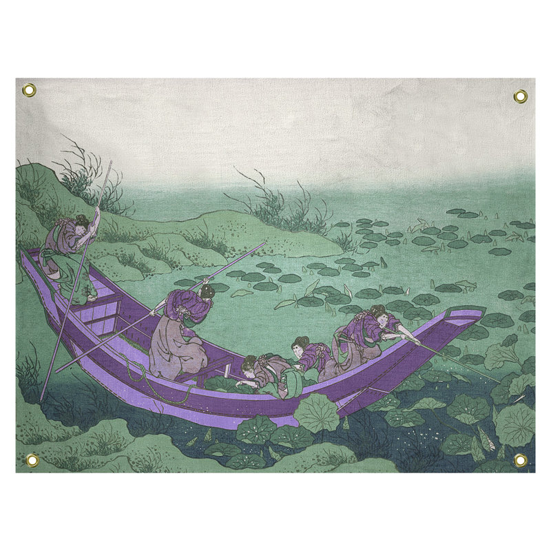 Hague Polyester Tapestry, 37.5" H x 27.5" W, Denim/Green/Beige