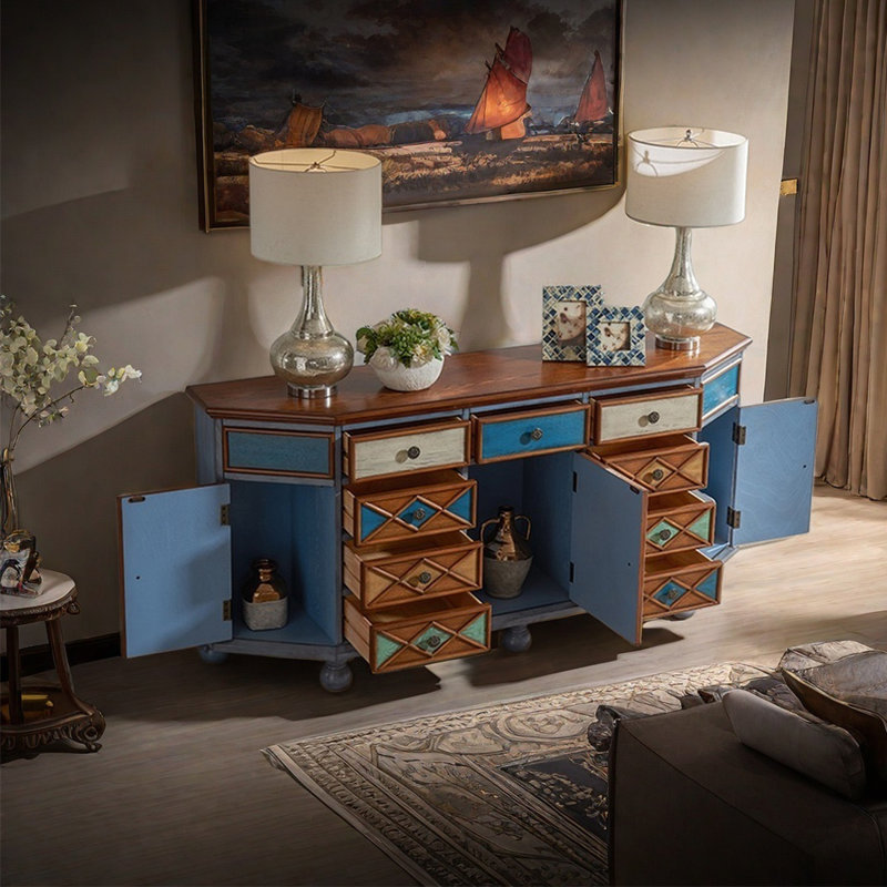 American style retro multi-functional sideboard, Corn Flower Blue