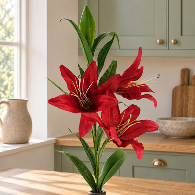 100cm White Lily Stem