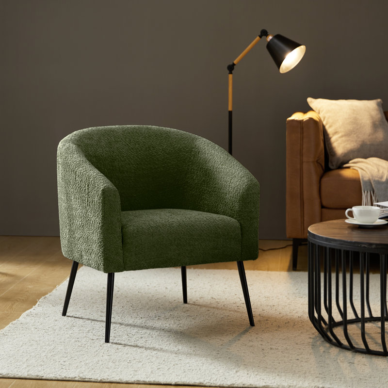 Chaise avec accoudoirs modernes 27,5 po Cadie, Polyester forêt