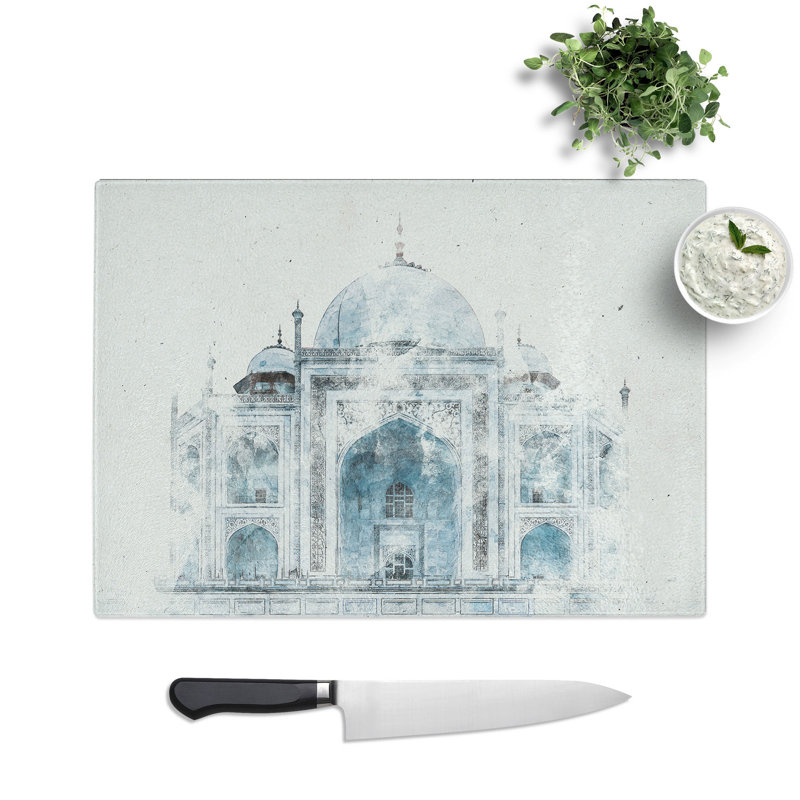 Tempered Glass the Taj Mahal in Agra India Abstract Chopping Board, 28.5 cm x 39 cm
