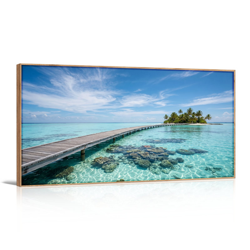Ensemble de 1 tableau sur toile « Paradis tropical », L 40 po x H 20 po, Naturel