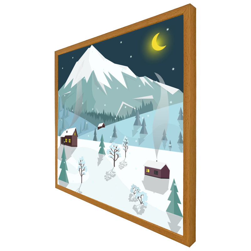 Asaf Winter Landscape - Single Picture Frame Print, 31cm H x 31cm W x 4cm D, Oak