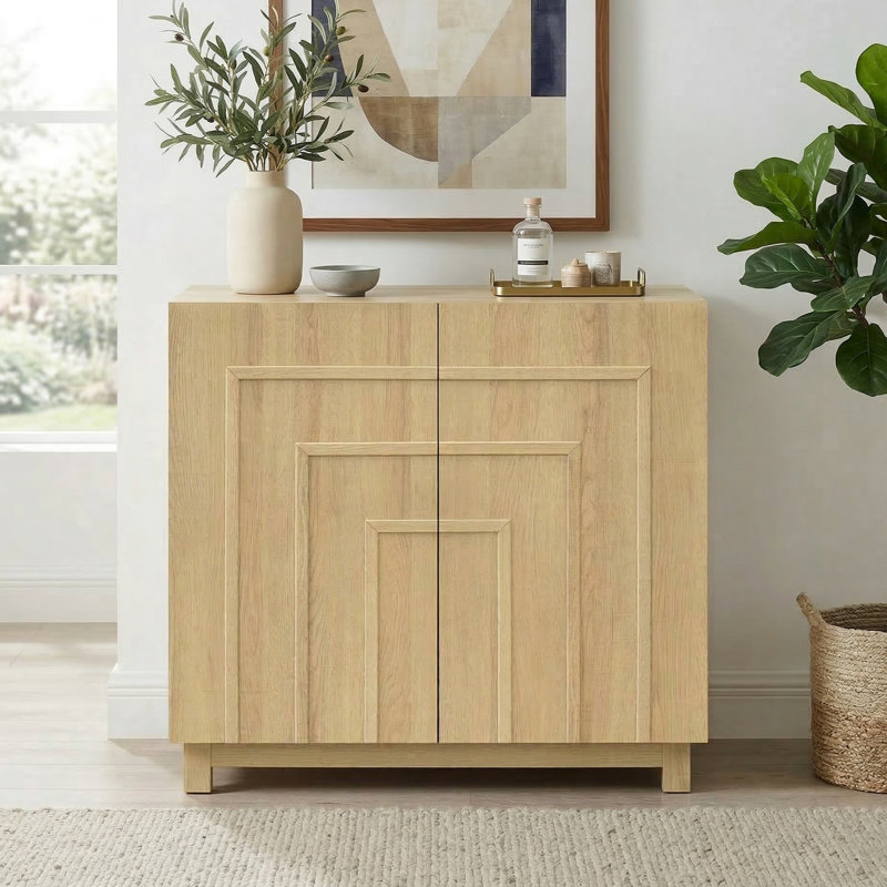 Ann 32" W Modern  Sideboard Cabinet, Oak
