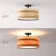 16 po Plafonnier semi-encastré 3 lumières en placage de bois tambour-1315484538