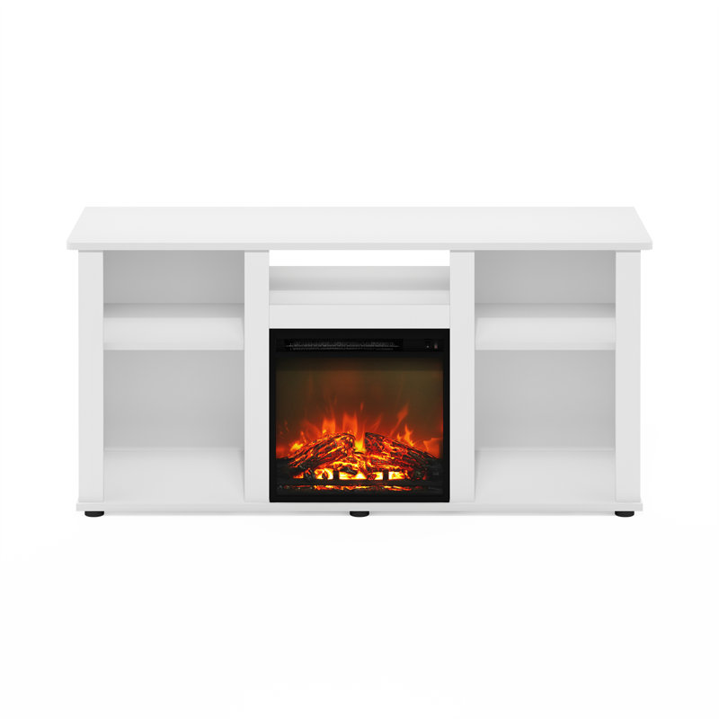 Solid White 47'' Media Console with Electric Fireplace