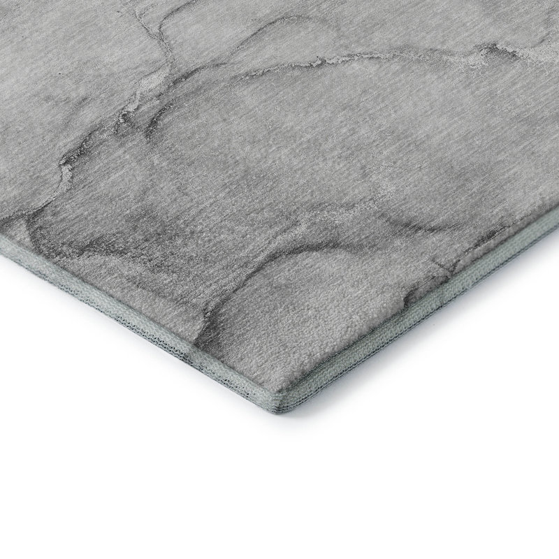 Premium Machine Washable Cerrito AMF516 Gray Rug, Rectangle 9' x 12'