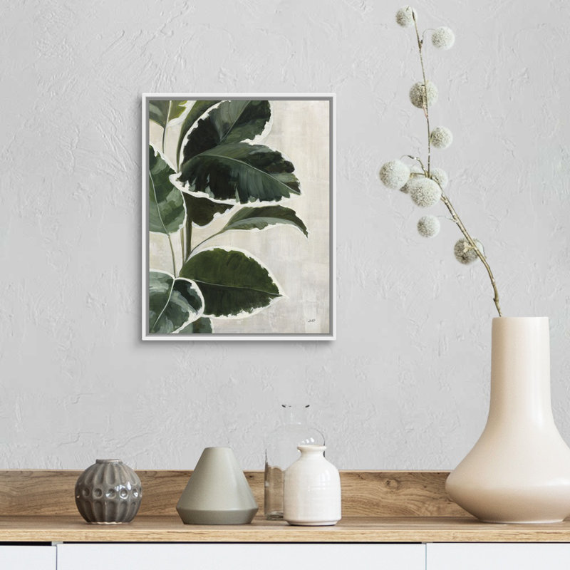 «Tropical Study I», art mural sur toile, Toile avec cadre blanc, H 16 po x l 13 po