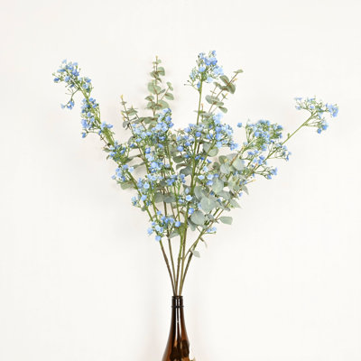 40" Artificial Eucalyptus Hydrangea Floral Arrangement For Vase Filler, Farmhouse Greenery Foliage Branch Long Stem Flower Bulk Bouquet For Wedding Party Home Office Table Centerpiece Shelf Decorations