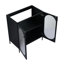 Base de meuble-lavabo autoportant de 30 pouces de couleur noire, construction en acier avec cloison de rangement ouverte, capacité de 180 lb