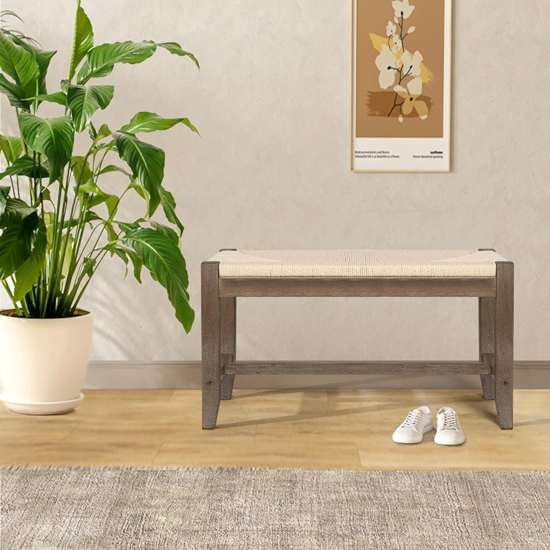 Repose-pieds rectangulaire en bois avec repose-pieds