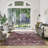Samira Cullen Machine Washable Floral Border Brown Tan Cream Multi Indoor Area Rug, Transitional Flat Pile for Living Room & Bedroom - Brown, 5x7-96431169