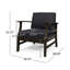 Fauteuil club moderne gris foncé - fabriqué en bois avec un design élégant