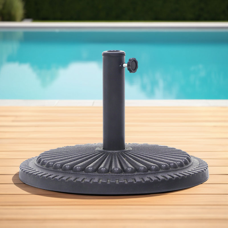 33 lb Base de parasol de patio robuste en noir