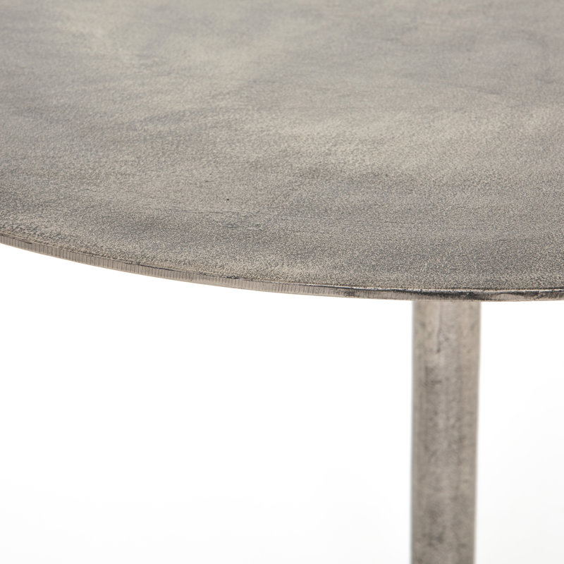Simone Outdoor Round Bistro Table, Raw Antique Nickel