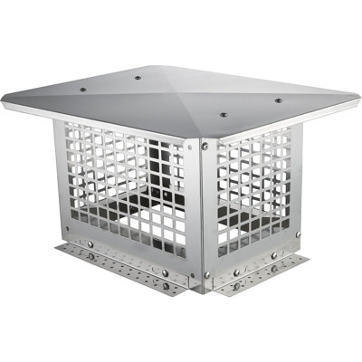 Chimney Cap, 13 x 9 inch, 304 Stainless Steel Fireplace Chimney Cover, Not Easily Toppled and Practical Accessories and Easy Installation, Fits Mesh Flue Covers Outside Clay Flue Shingles, Silver