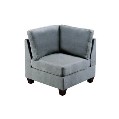 Canapé modulaire 9 pièces gris avec tissu en lin, repose-pieds et siège confortable