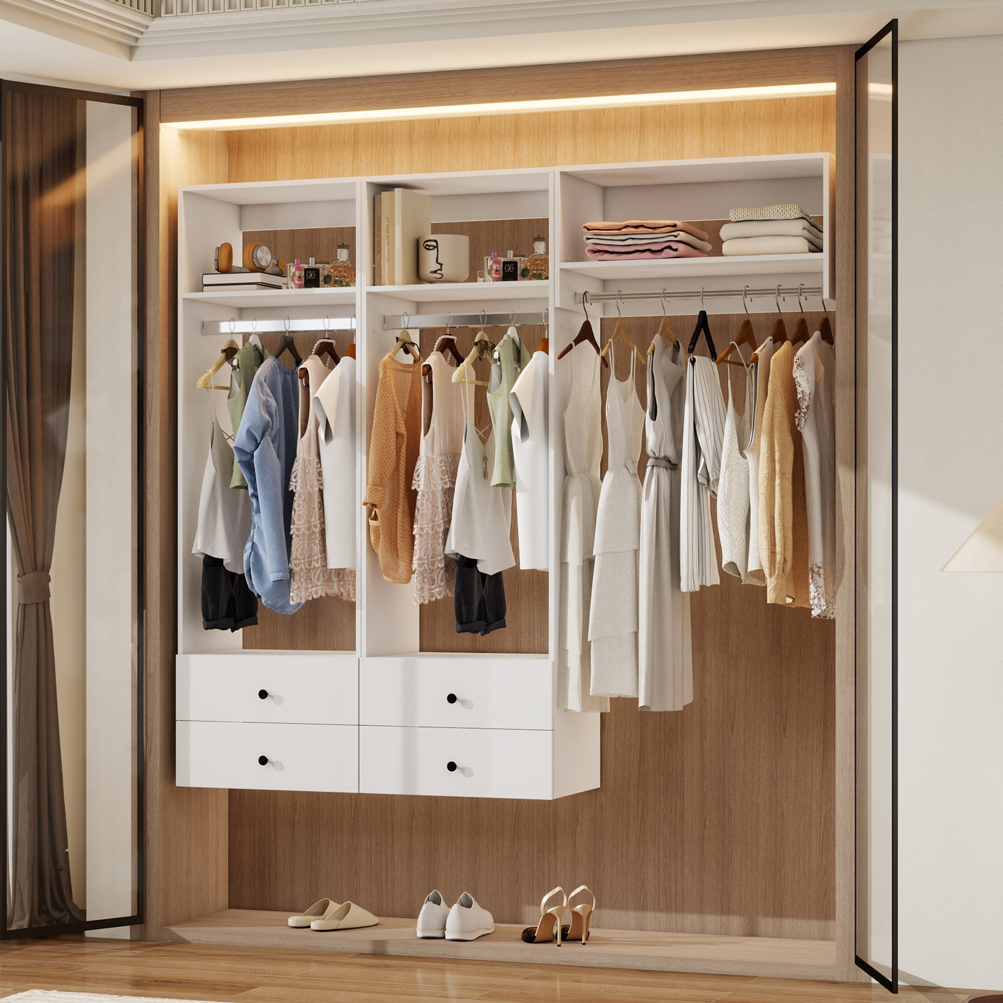 Ivy Bronx Built in Closet Organizer Systems: Walk-in Closet Organizer ... - High-End Walk-In Closet Organizer Systems