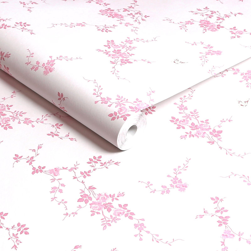Rachel Ashwell Butterflies Blue Wallpaper, Pink