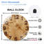 Horloge murale ronde en bois avec gros chiffres - horloge murale moderne en verre 12 po
