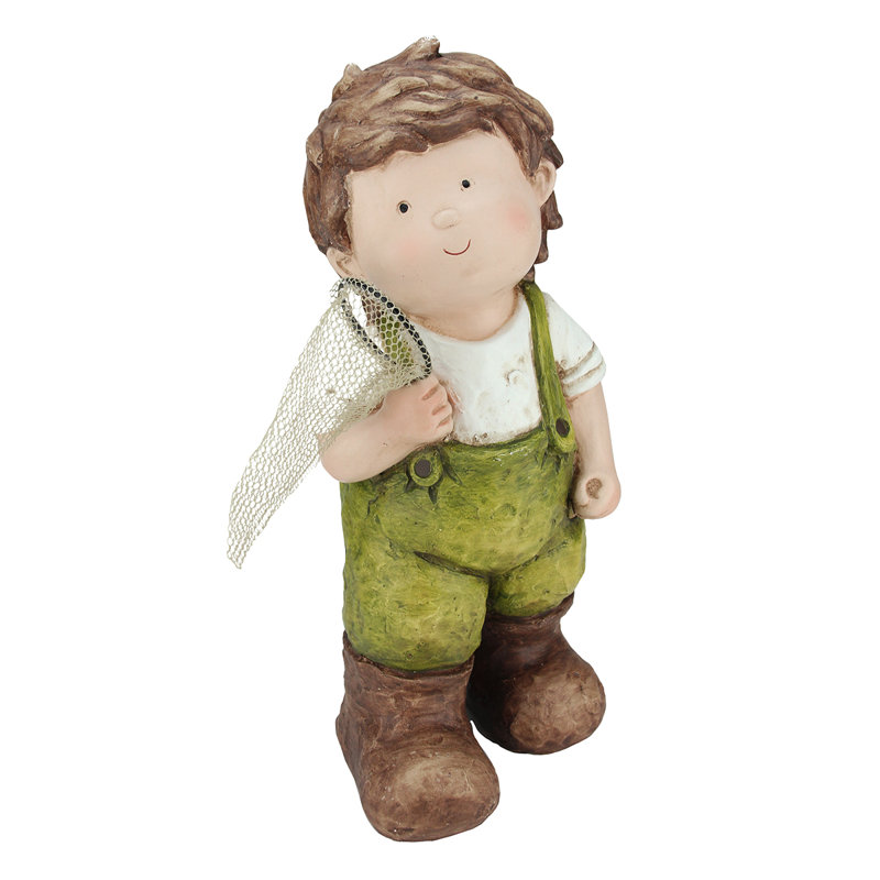 Figurine de jardin 18,5 "verte et blanche