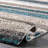 Striped Handmade Tufted Blue Area Rug-204295925