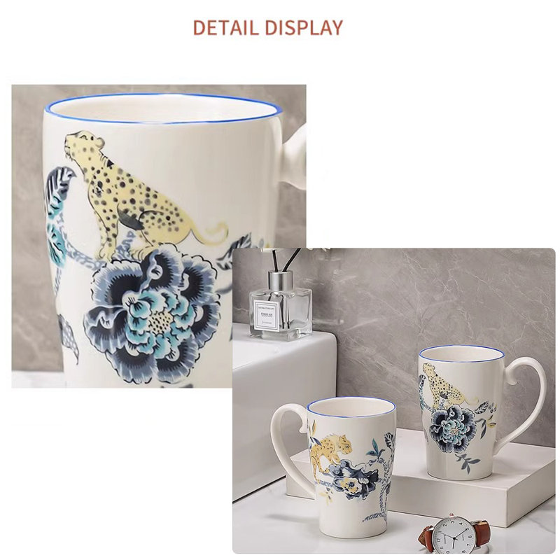 FORLONG Ocean Theme Ceramic Bathroom Set - 4-Piece Hand-Painted Turtle Seahorse Coral Decor With Soap Dispenser, Toothbrush Holder, Cup & Dish