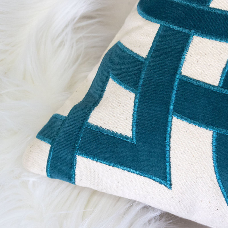  Outdoor Square Cotton Pillow Cover & Insert, Cerulean