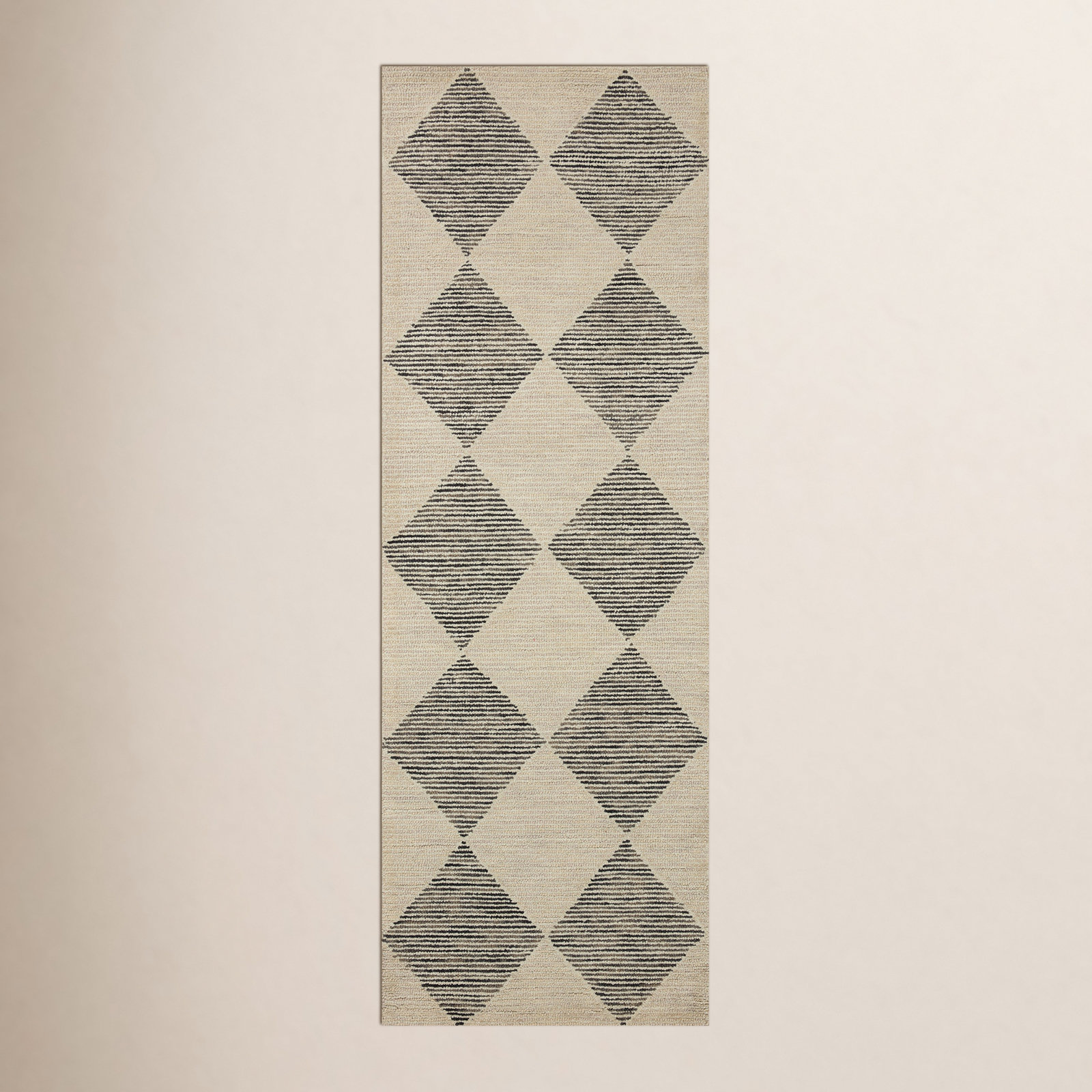 Chris Loves Julia x Loloi Francis Wool Beige / Charcoal Rug, Rectangle 5' x 7'6"