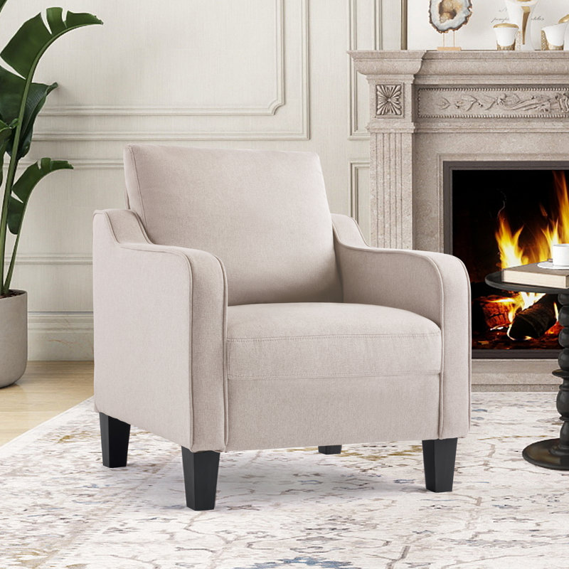 Upholstered Armchair, Beige