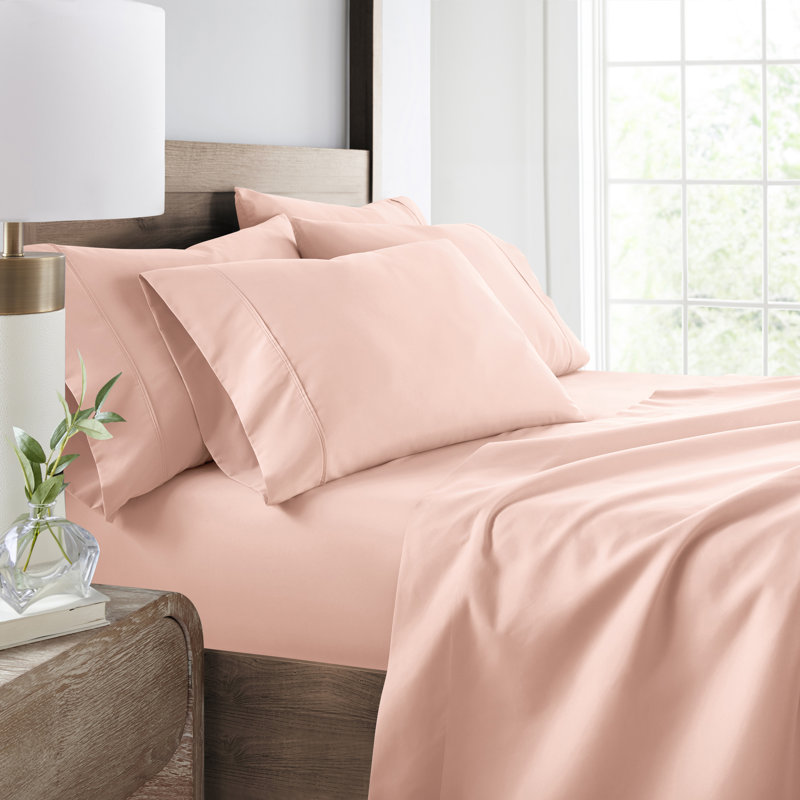 Simply Soft Brushed Microfiber Solid 6 Piece Sheet Set, Cal.King Sheet Set + 1 Fitted Sheet + 2 Pillowcase