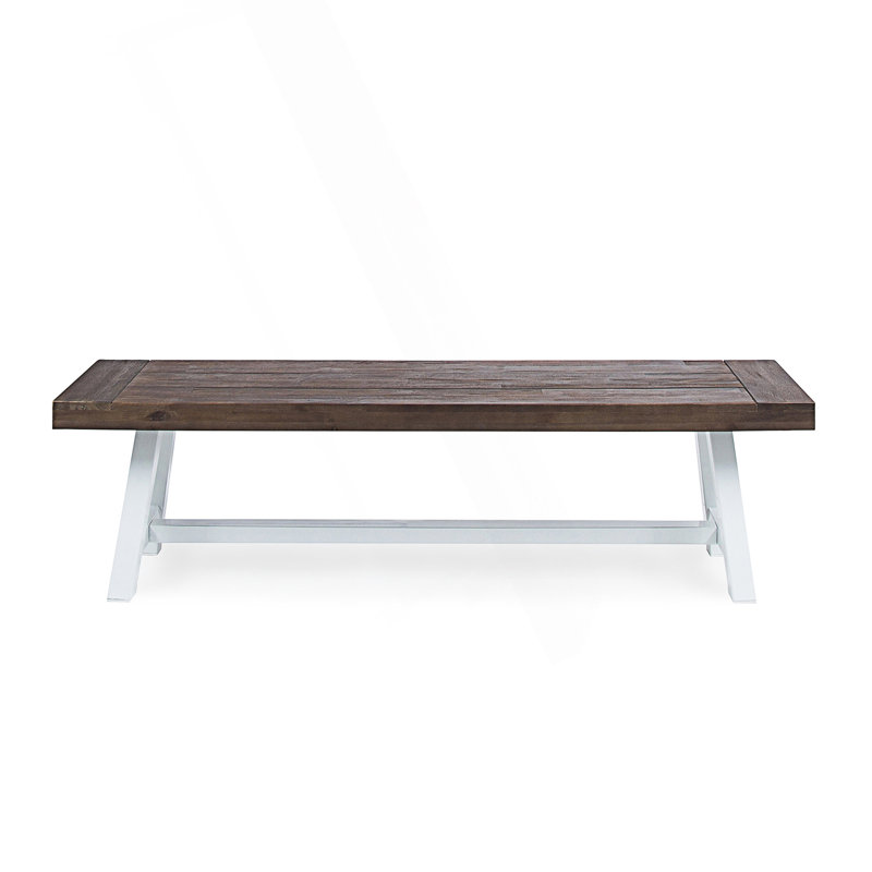 Dining Bench With Rustic Metal Frame