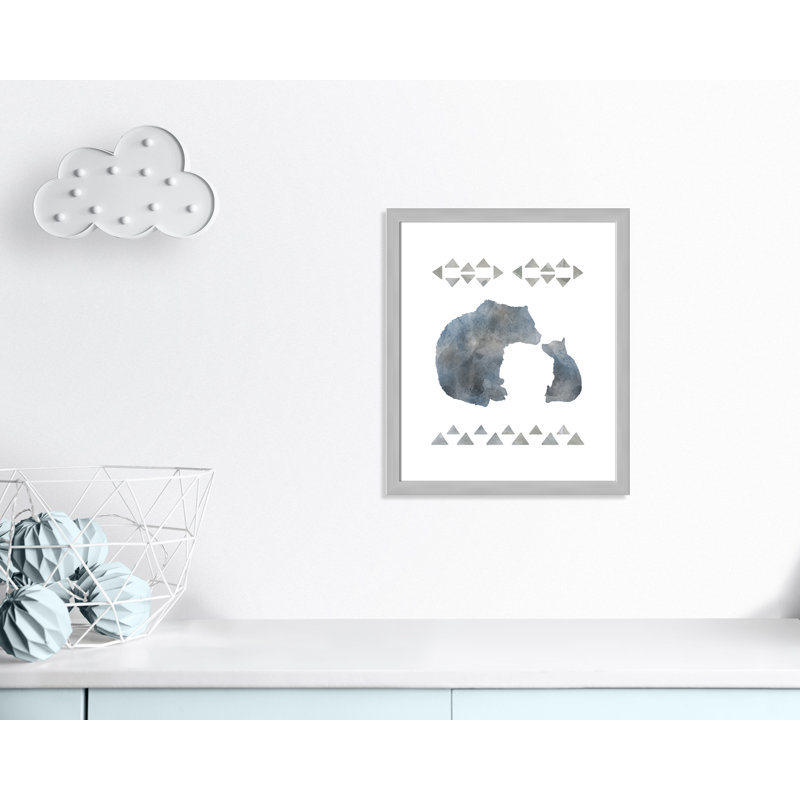 «Little Man Cave Bears», art encadré, H 24,5 po x l 20,5 po x P 0,63 po, Cadre argenté