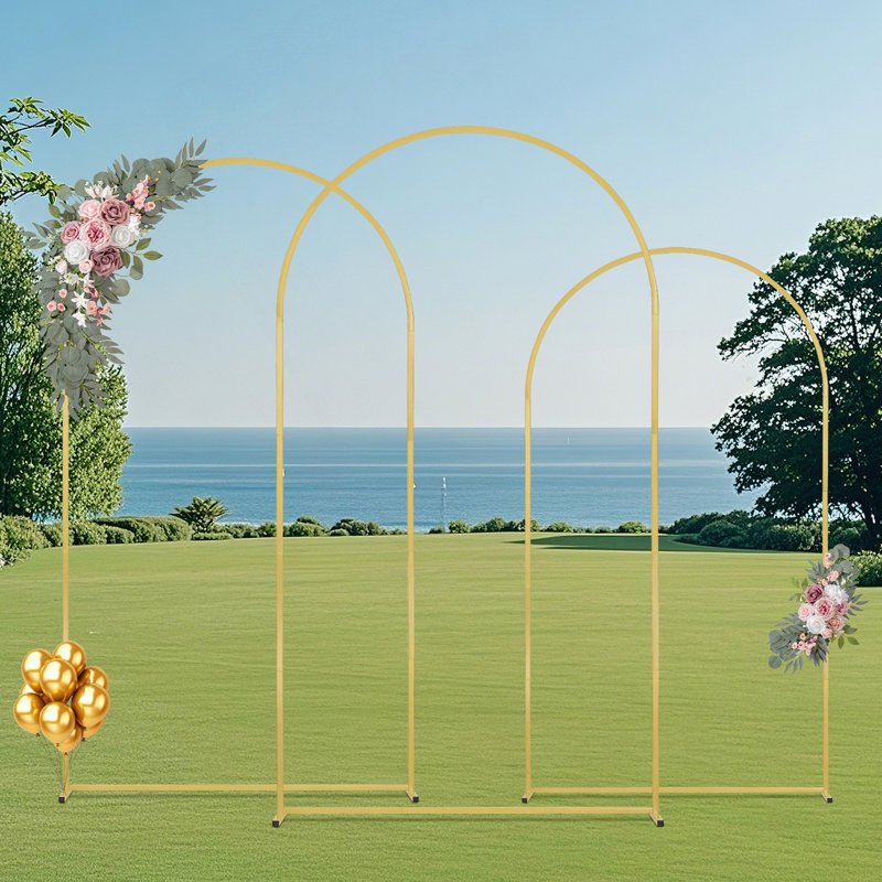 Metal Arch Backdrop Stand Set Of 3 Stand With Case Connection For Wedding