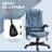 HOMCOM High Back Vibration Massage Office Chair With 6 Vibration Points, Heated Reclining PU Leather Computer Chair With Armrest And Remote, Blue-536780990