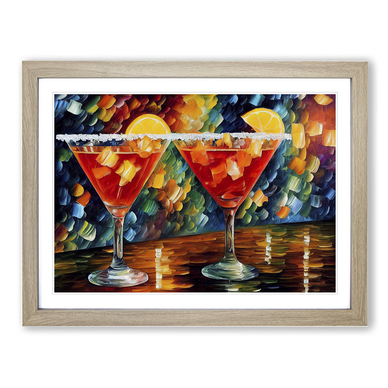 Cocktail Painting Vol.2 Abstract - Framed Print, 25cm H x 34cm W x 2cm D, Oak