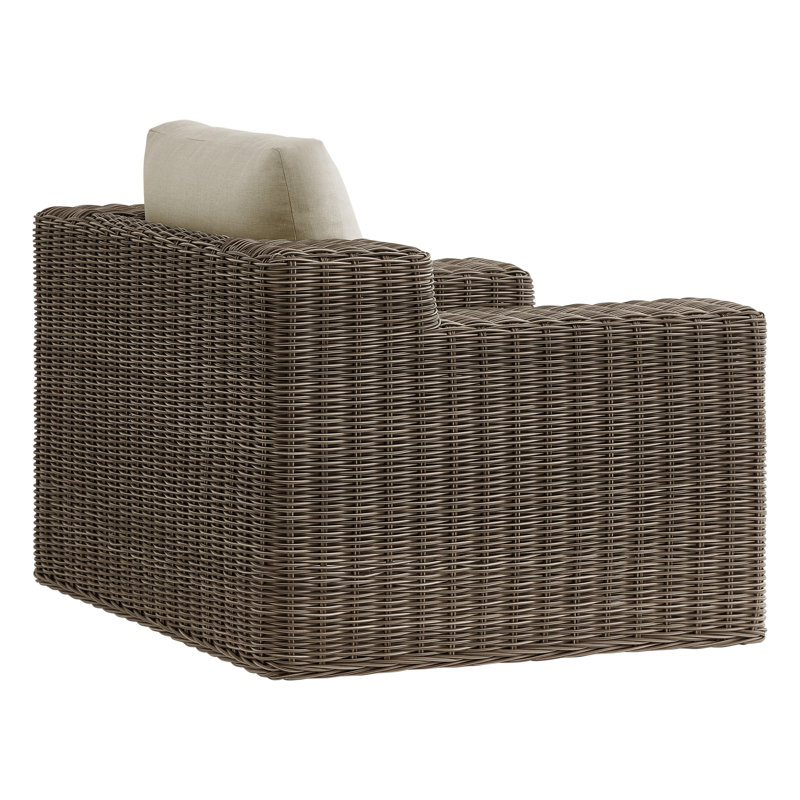 Chaises longues d'extérieur rembourrées en osier avec coussin Isadora Aleira