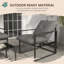 Outsunny 4 Piece Garden Sofa Set with Steel Frame Thick Cushions Grey