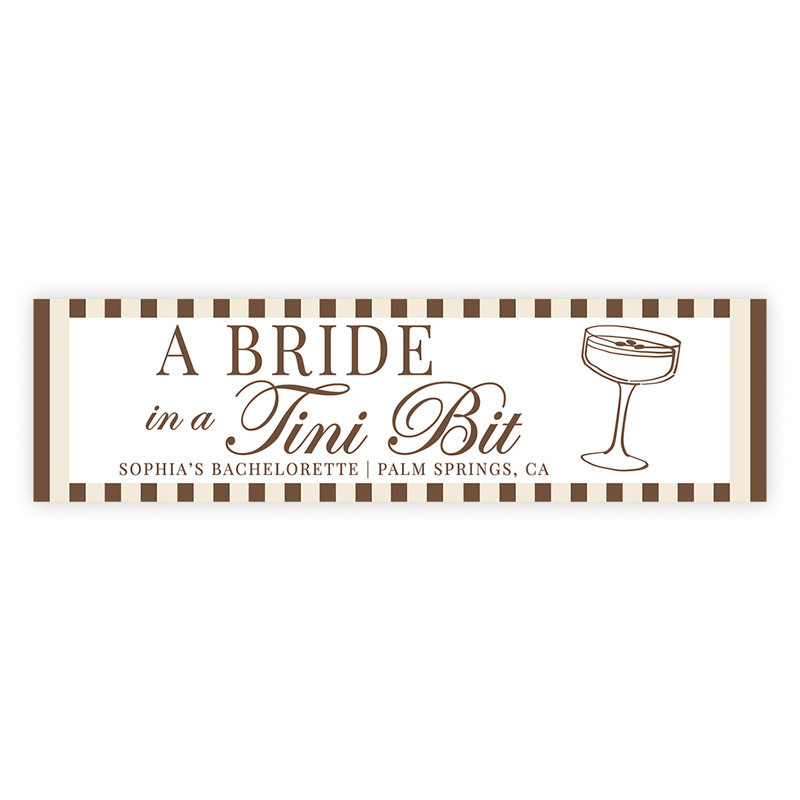Bannière de Bachelorette sur mesure Tide A Bride In A Tini, espresso Martini, décor de fête, décor personnalisé, Oui